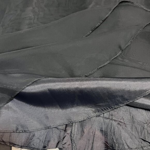 J.R. Nites Petites by Caliendo Black Chiffon Cocktail Dress Sheer Illusion Sz 8 - Picture 10 of 10